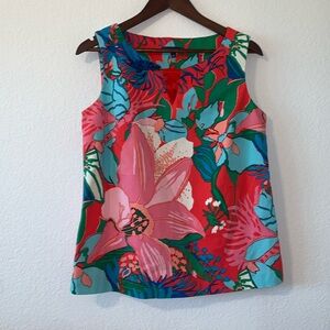 Talbots tropical blouse lined size 8 nwot